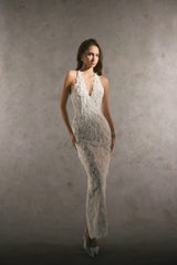 WEBBED CRYSTALS MAXI DRESS