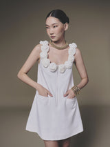 WHITE ROSELLIA DRESS