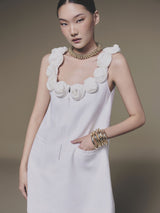 WHITE ROSELLIA DRESS