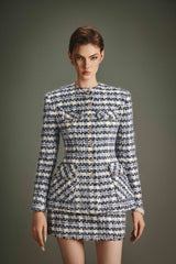 GINGHAM GEM BLAZER & SKIRT SET