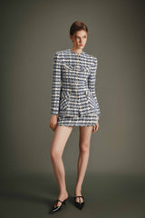 GINGHAM GEM BLAZER & SKIRT SET