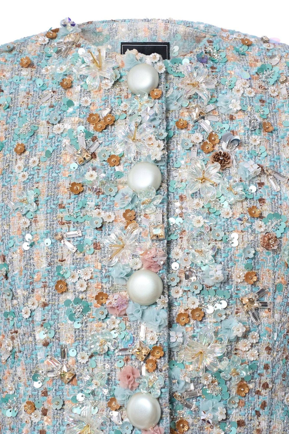 FLORAL BEJEWELED BLAZER & SKIRT SET