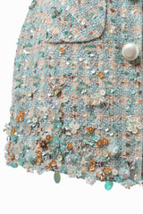 FLORAL BEJEWELED MINI DRESS