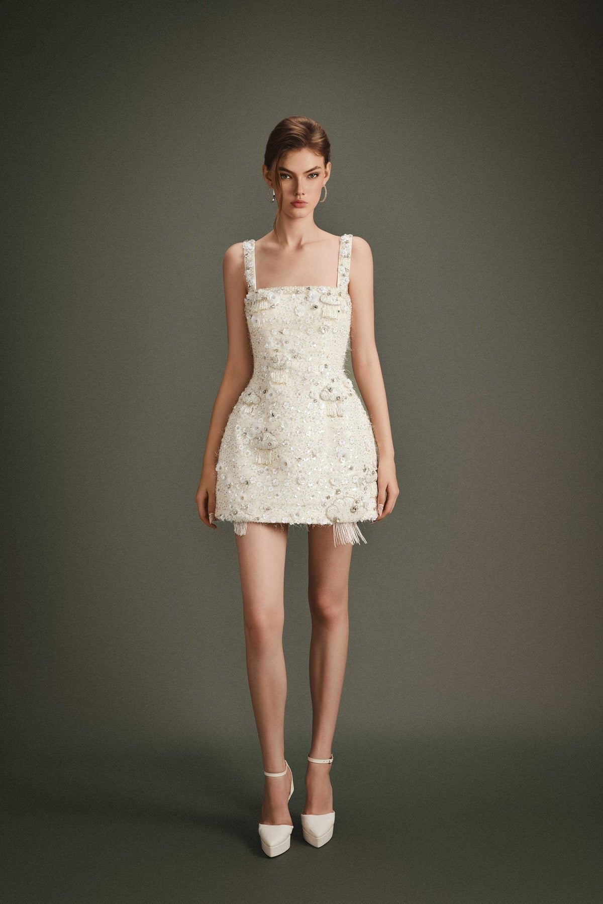 EMBROIDERED CLOUD MINI DRESS
