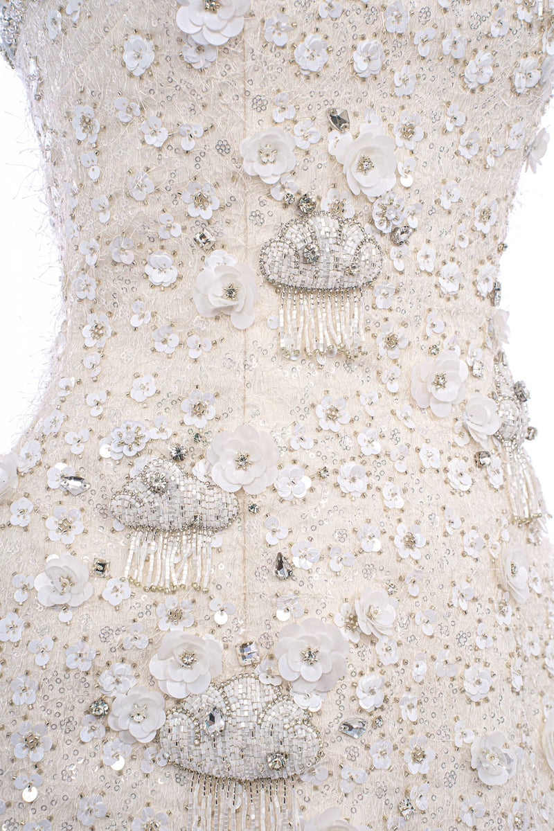 EMBROIDERED CLOUD MINI DRESS