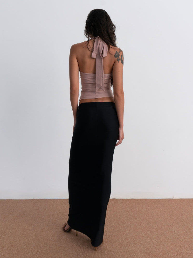 essence-skirt-black-form-fitting-pleated-ruffle-dalya