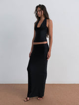 essence-skirt-black-form-fitting-pleated-ruffle-dalya