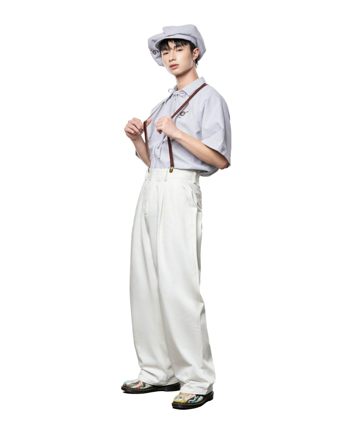 popeye-light-grey-zip-up-shirt-red-two-way-zipper-bow-tie-lider