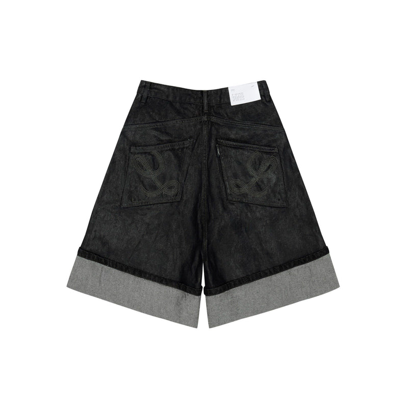 washed-black-overrolled-carpenter-shorts lider astoud