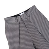 STRIPED GREY ROLLING WIDE-LEG TROUSERS