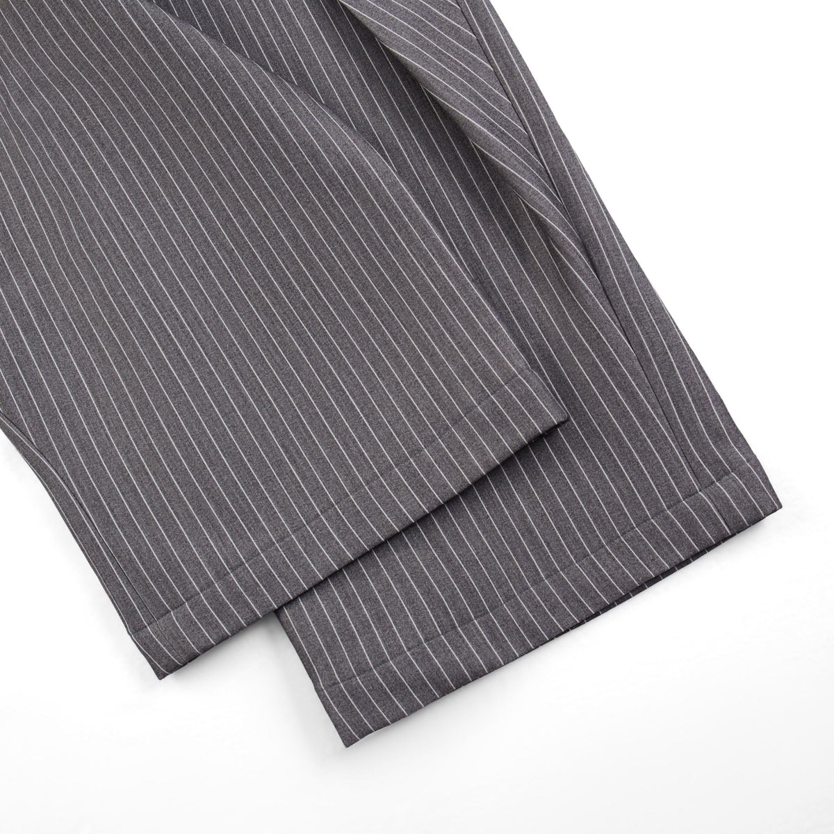 STRIPED GREY ROLLING WIDE-LEG TROUSERS