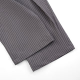 STRIPED GREY ROLLING WIDE-LEG TROUSERS