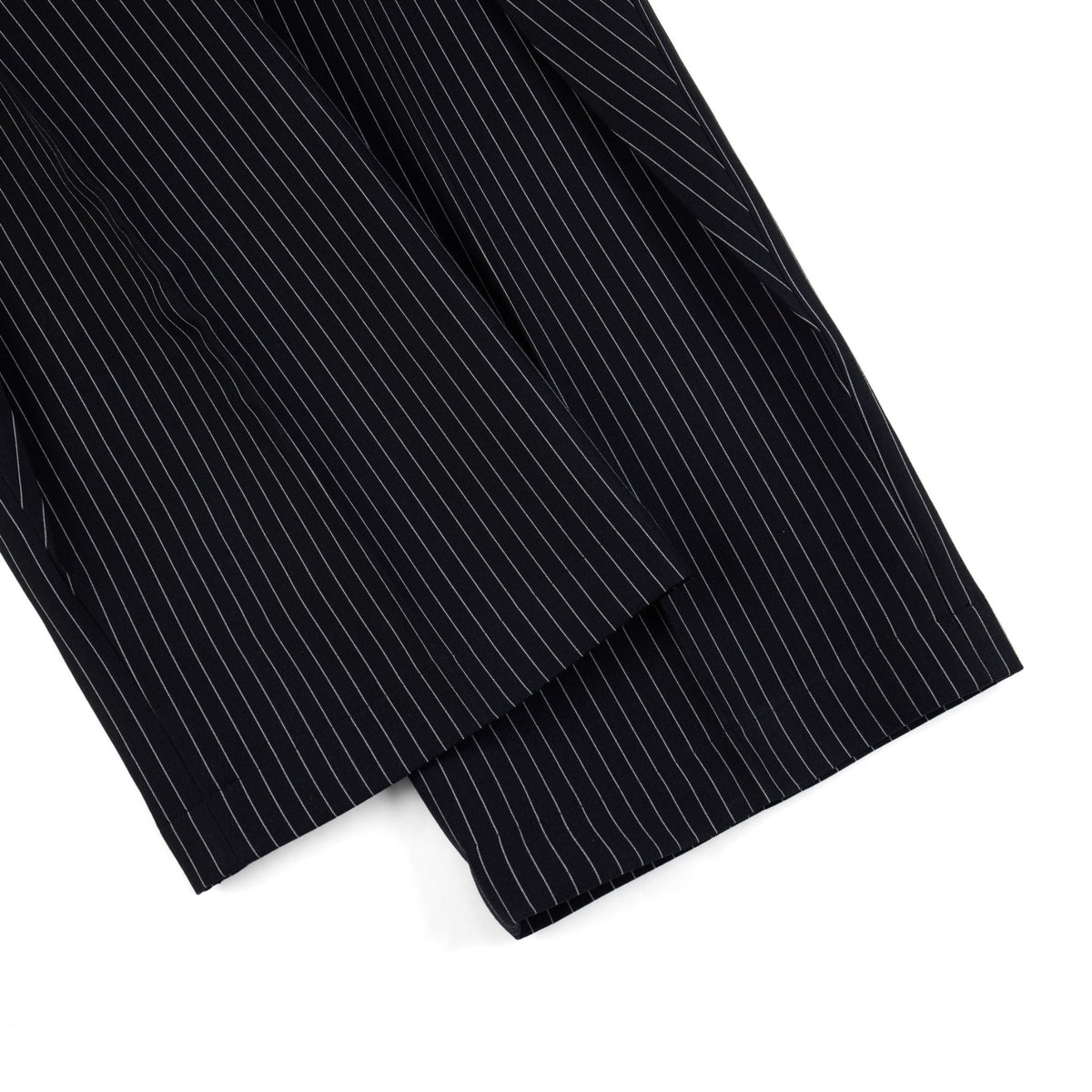 Striped Black Rolling Wide-Leg Trousers