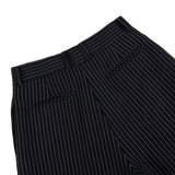 Striped Black Rolling Wide-Leg Trousers