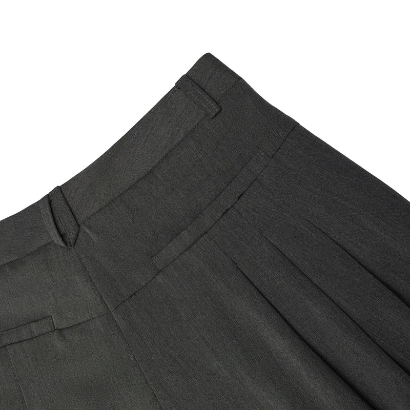 Mid Grey Flow Pleat Trousers