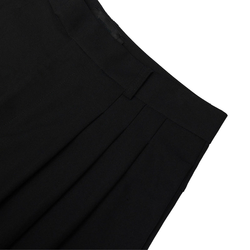 Black Flow Pleat Trousers