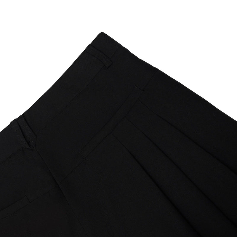 Black Flow Pleat Trousers