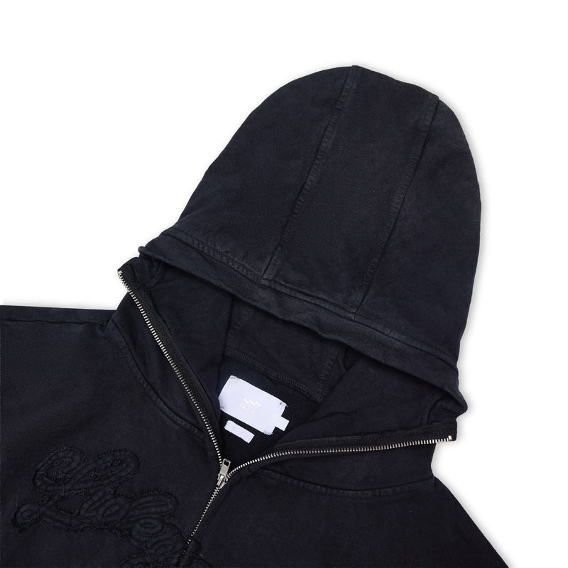 Washed Black Outsider Zipper Jacket