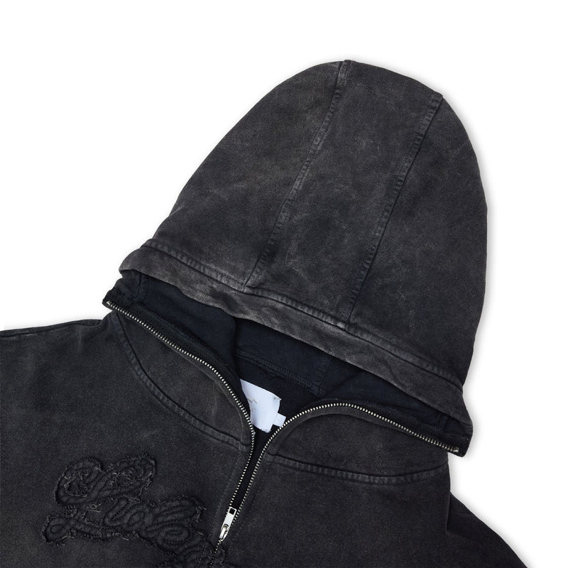 Washed Charcoal Outsider Zipper Jacket