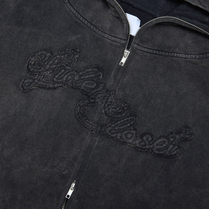 Washed Charcoal Outsider Zipper Jacket