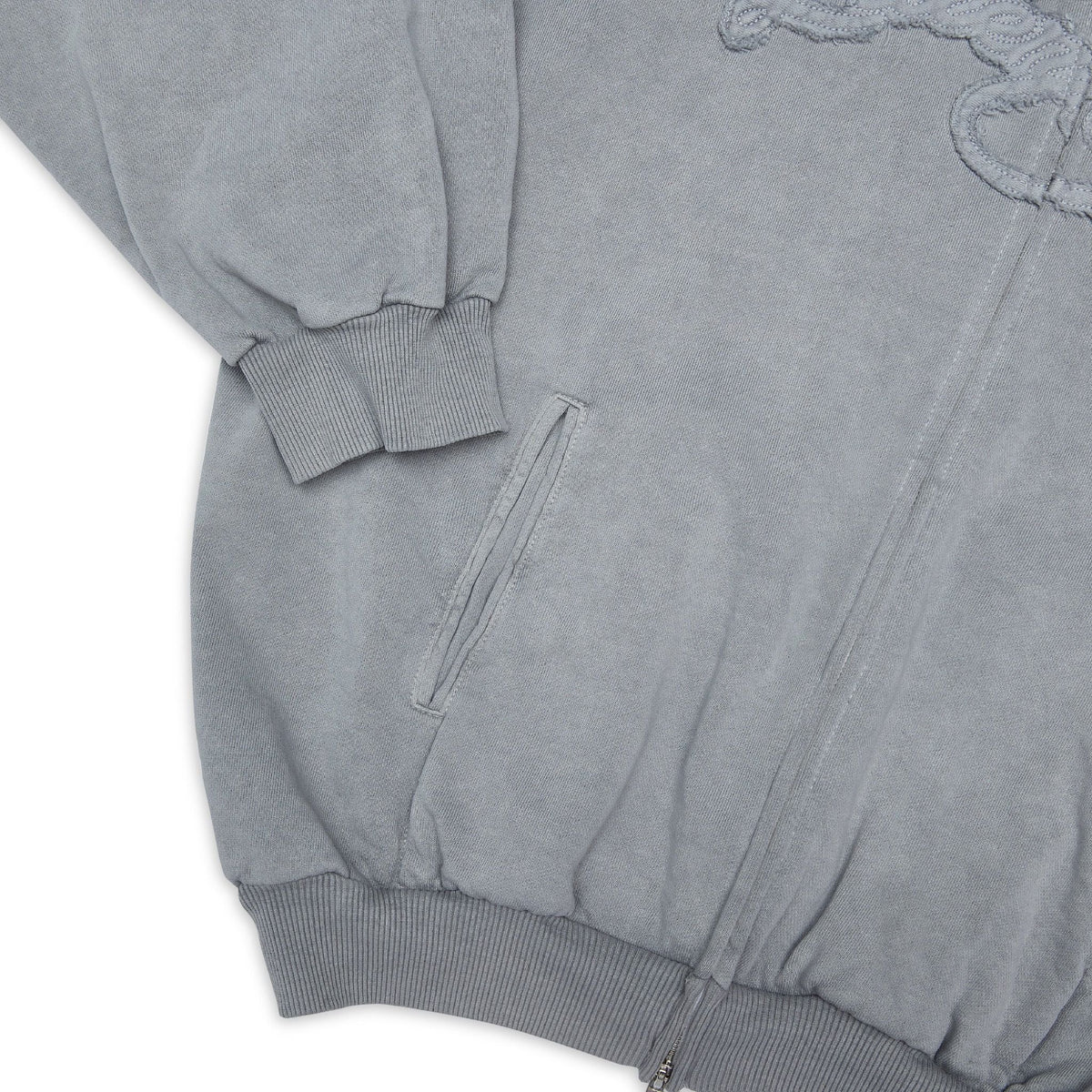 Washed Grey Outsider Zipper Jacket