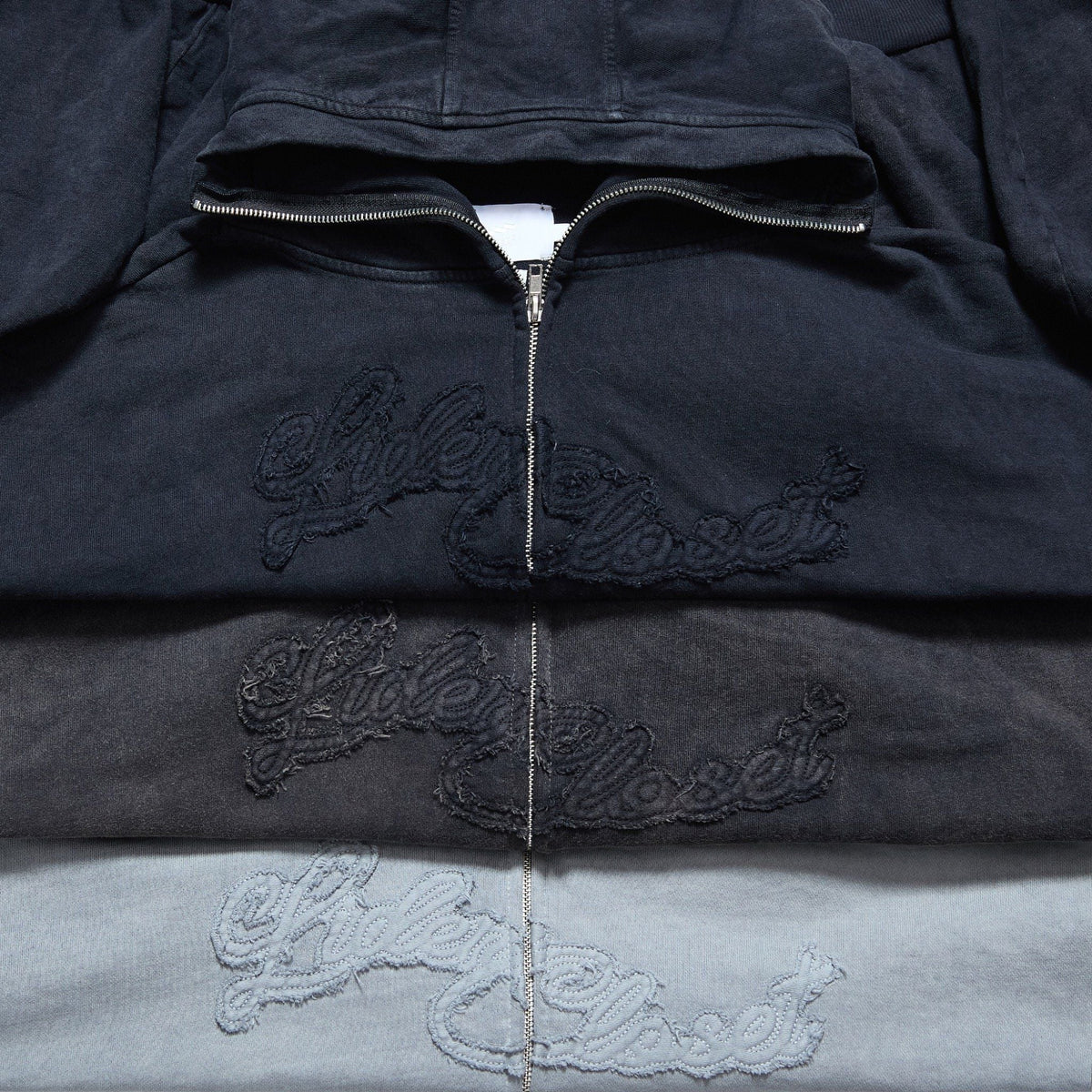 Washed Black Outsider Zipper Jacket