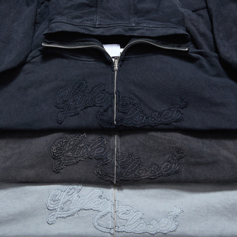 Washed Black Outsider Zipper Jacket