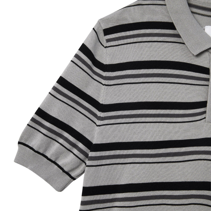 Striped Grey Campus Polo Shirt Lider Astoud