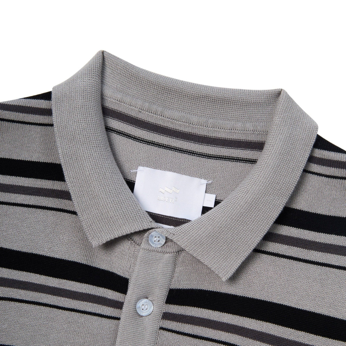 Striped Grey Campus Polo Shirt Lider Astoud