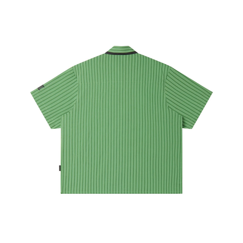 Striped Moss Off-line Boxy Shirt