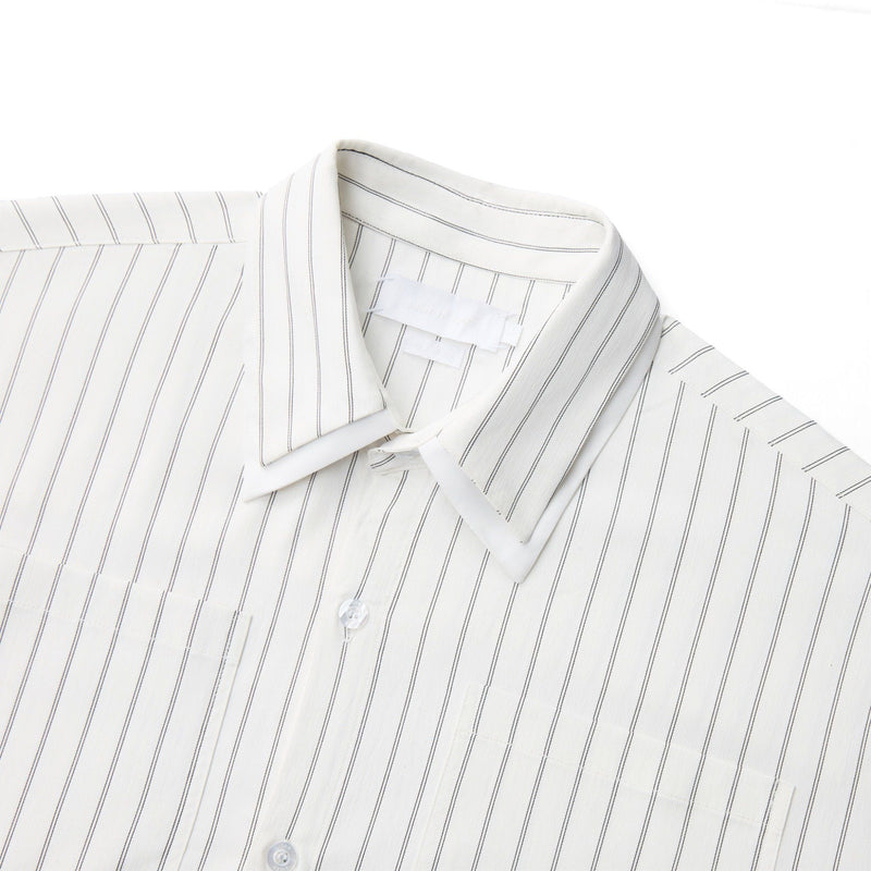 Striped White Off-line Boxy Shirt