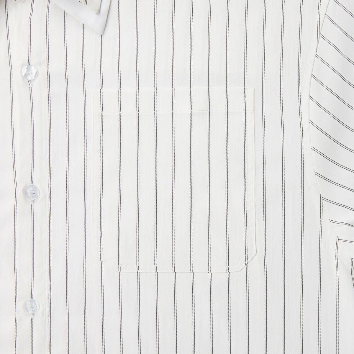 Striped White Off-line Boxy Shirt