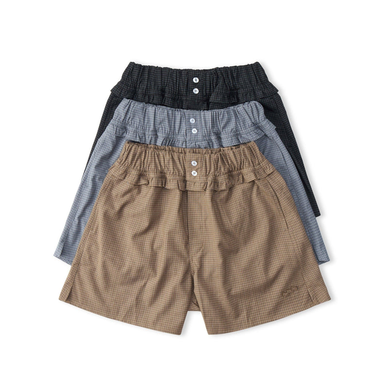 Mono Black Laidback Check Shorts