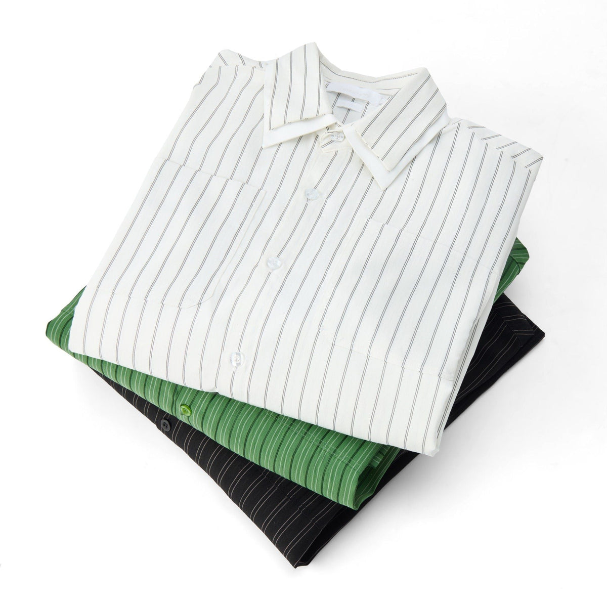 Striped White Off-line Boxy Shirt