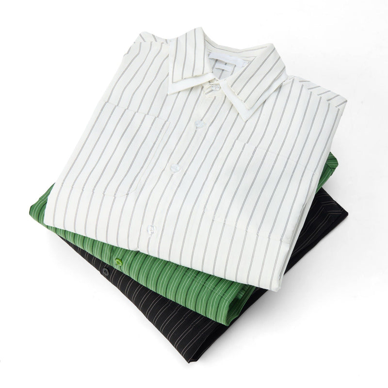 Striped Moss Off-line Boxy Shirt