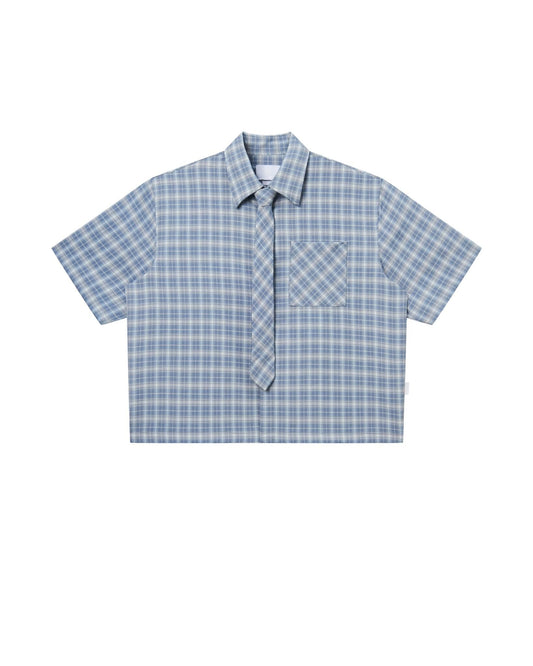 Checked Blue Caroline Boxy Shirt 2.0