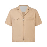 brown-zip-up-hemp-cuban-shirt saomai homme astoud