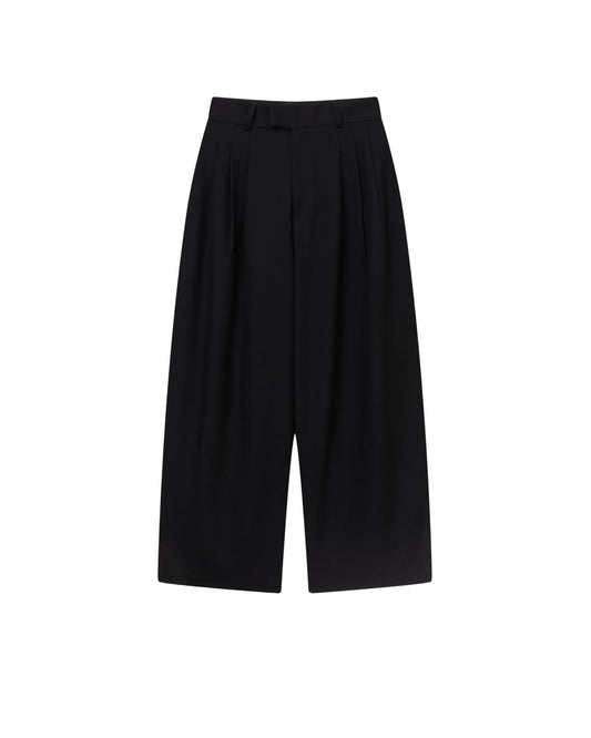 Black Flow Pleat Trousers