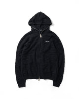 BLACK WRINKLE KNIT HOODIE
