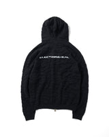 BLACK WRINKLE KNIT HOODIE