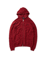 Red Wrinkle Knit Hoodie