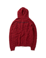 Red Wrinkle Knit Hoodie