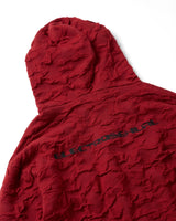 Red Wrinkle Knit Hoodie