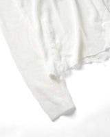 WHITE KNIT DISTRESSED DOUBLE SLEEVES