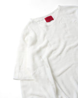 WHITE KNIT DISTRESSED DOUBLE SLEEVES
