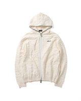White Wrinkle Knit Hoodie