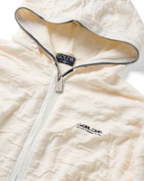 White Wrinkle Knit Hoodie