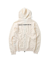 White Wrinkle Knit Hoodie