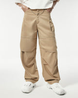 Light Weight Khaki Curved Leg Pants