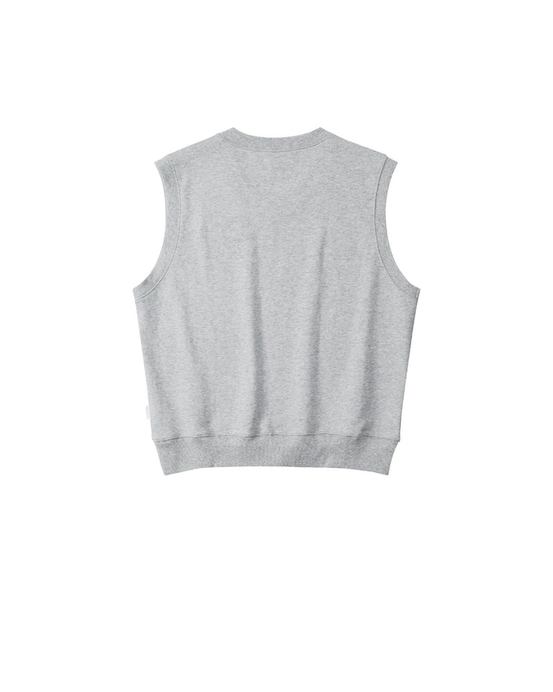 Soft Grey Hugged V-Neck Gilet